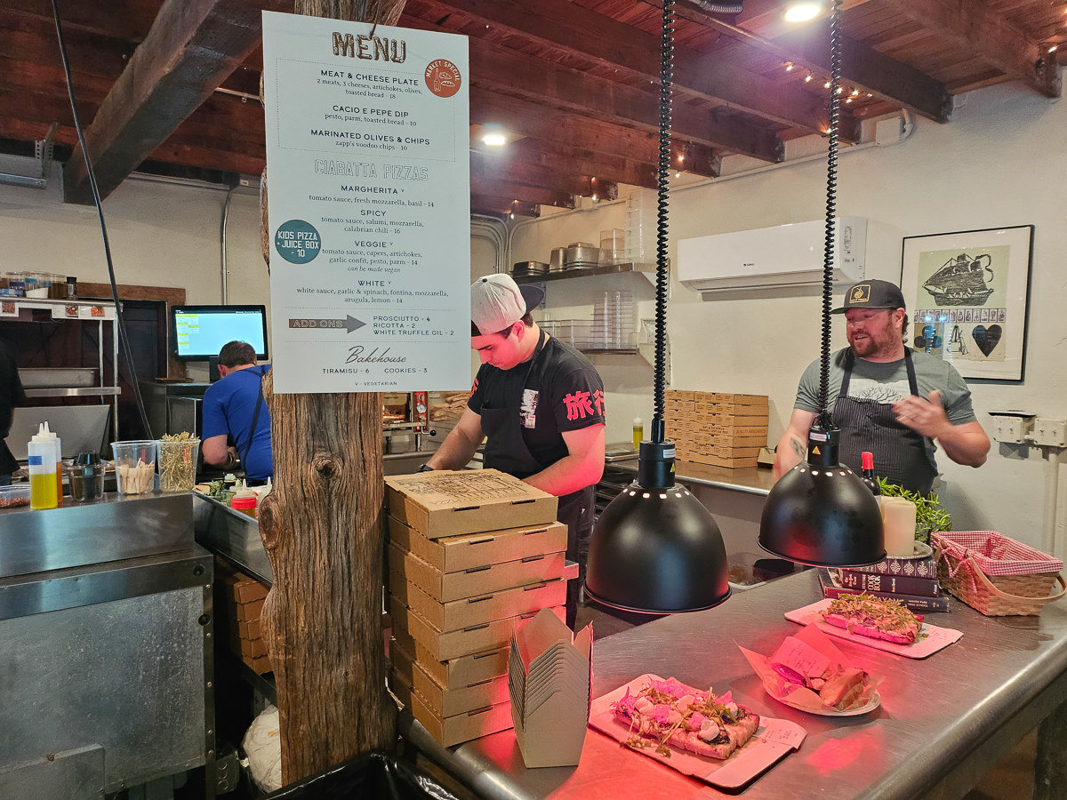 indoor kitchen with menu